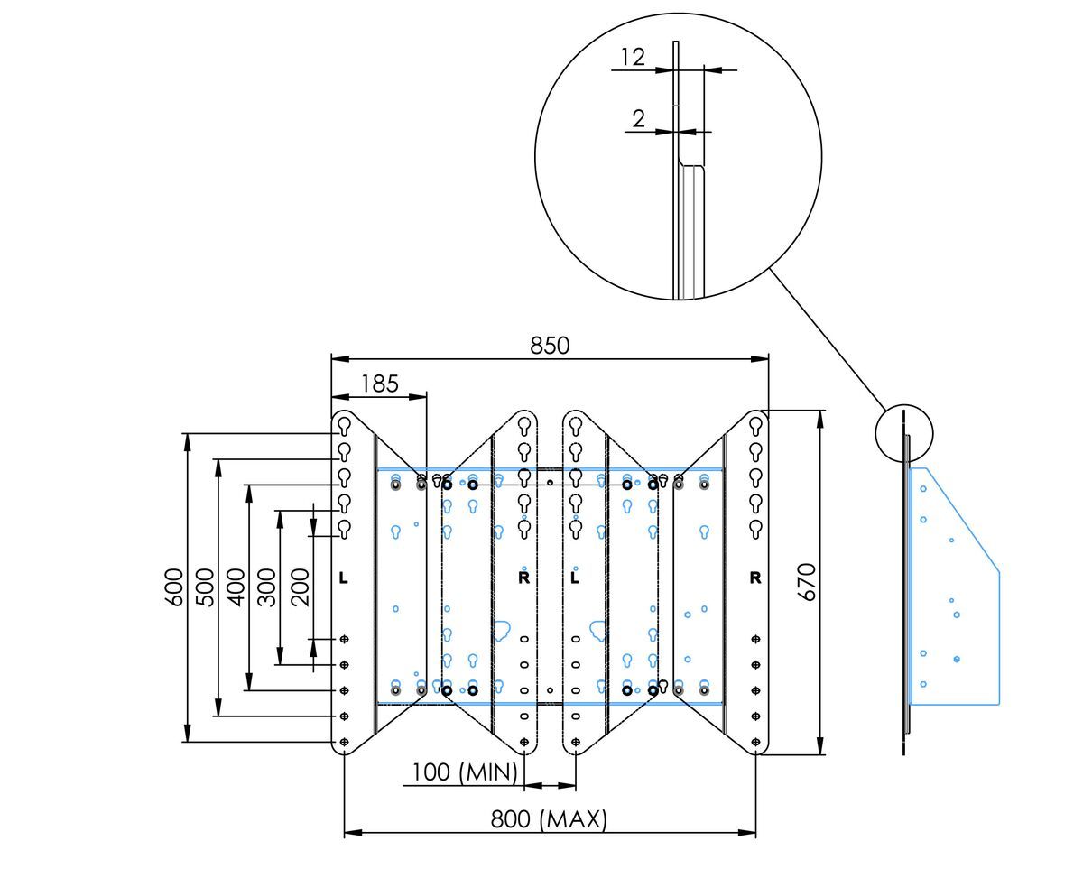 SmartMetals VESA uitbreidingsset voor display lift