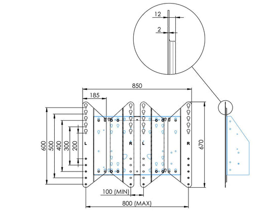 SmartMetals VESA uitbreidingsset voor display lift