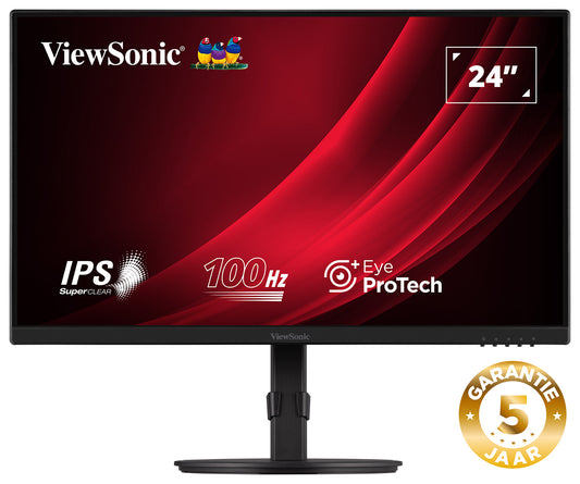 ViewSonic® 24” IPS Full HD Ergonomic Monitor met USB Hub